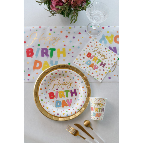 10 ASSIETTES HAPPY BIRTHDAY MOTIF BALLON