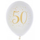 8 BALLONS 50 ANS OR DIAM 23CM