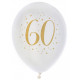 8 BALLONS 60 ANS OR DIAM 23CM