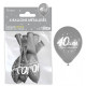 6 BALLONS METAL ARGENT 40 ANS