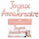 GUIRLANDE BALLON METAL JOYEUX ANNIVERSAIRE ROSE GOLD