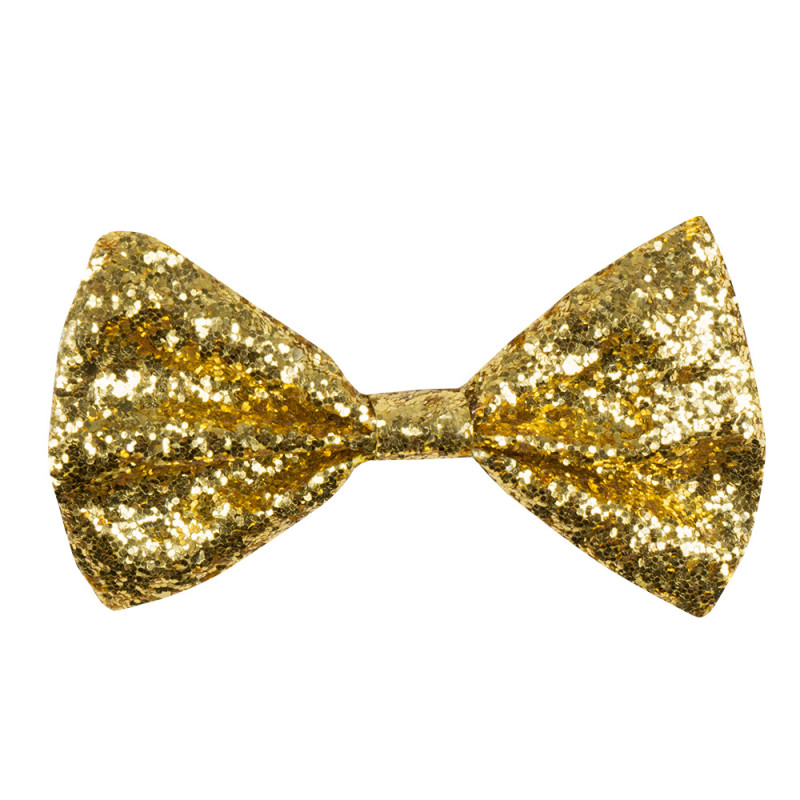 NOEUD PAPILLON GLITTER OR