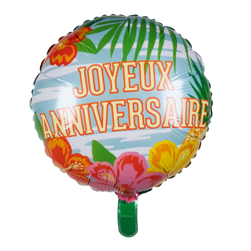 BALLON ALU PARADISE JOYEUX ANNIVERSAIRE