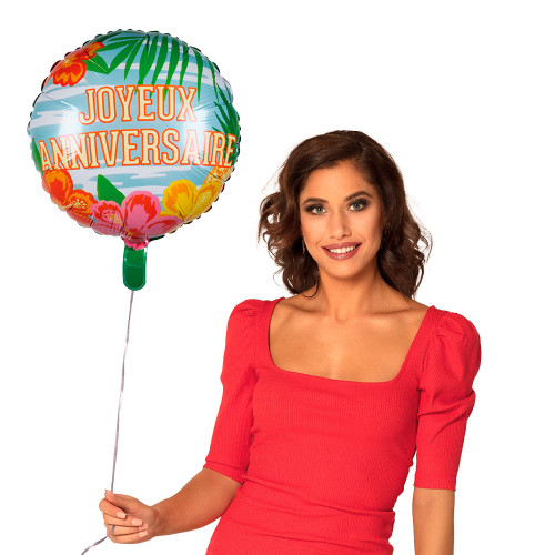 BALLON ALU PARADISE JOYEUX ANNIVERSAIRE