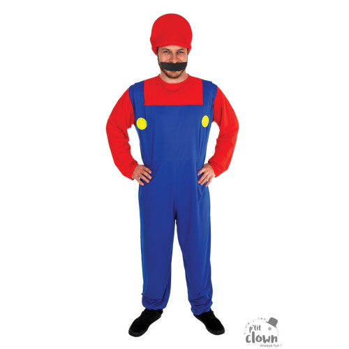 COSTUME PLOMBIER ROUGE ET BLEU TAILLE L/XL