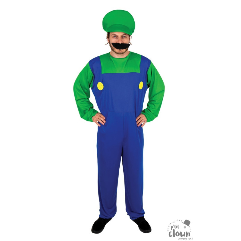 COSTUME PLOMBIER VERT ET BLEU TAILLE S/M