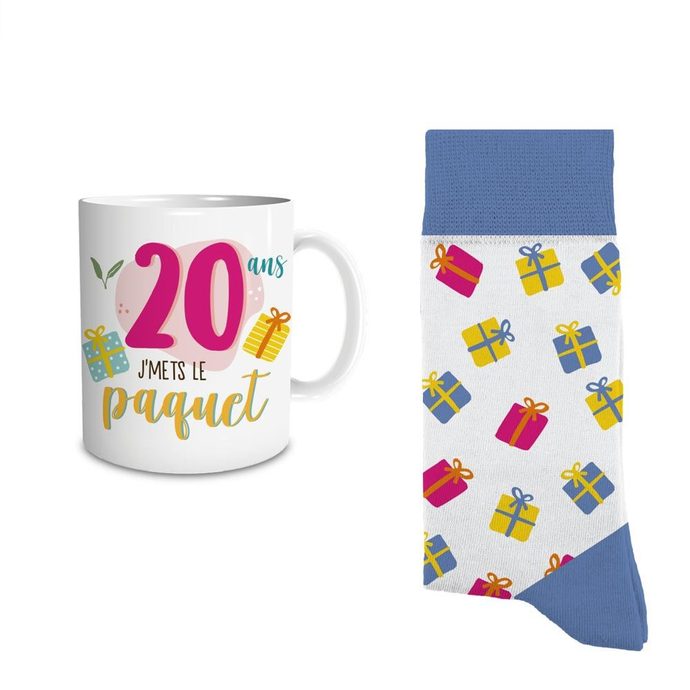 Coffret Mug et Chaussettes 40 Ans Homme - Cadeau Anniversaire Unique