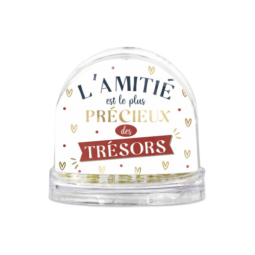 BOULE A NEIGE &quot;L&#039;AMITIE..TRESOR&quot;