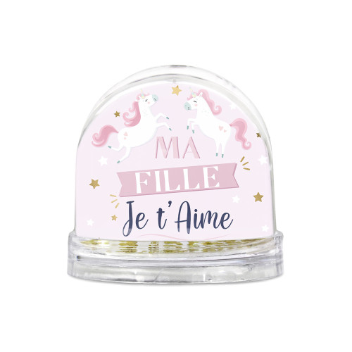 BOULE A NEIGE &quot;MA FILLE...LICORNE&quot;