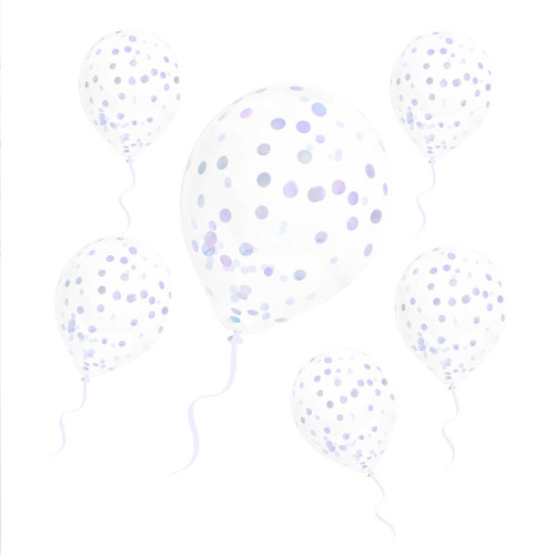 6 BALLONS CONFETTIS IRISES