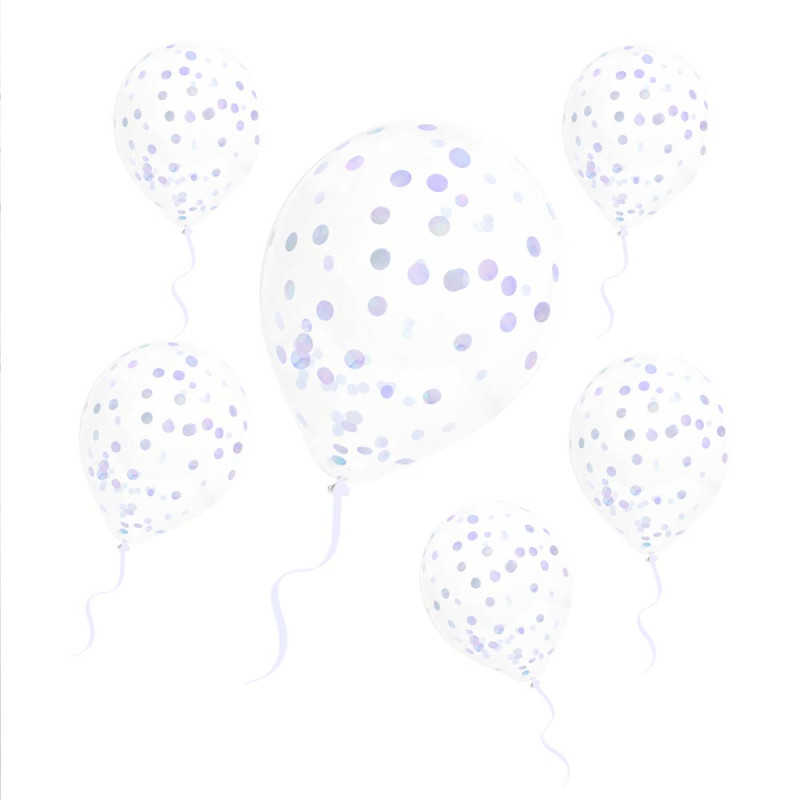 6 BALLONS CONFETTIS IRISES