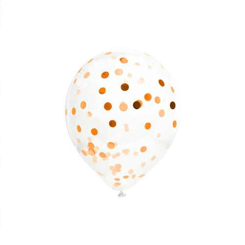 6 BALLONS CONFETTIS ORANGE