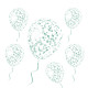 6 BALLONS CONFETTIS MENTHE