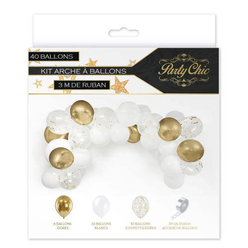 KIT ARCHE A BALLONS PARTY CHIC OR DORE