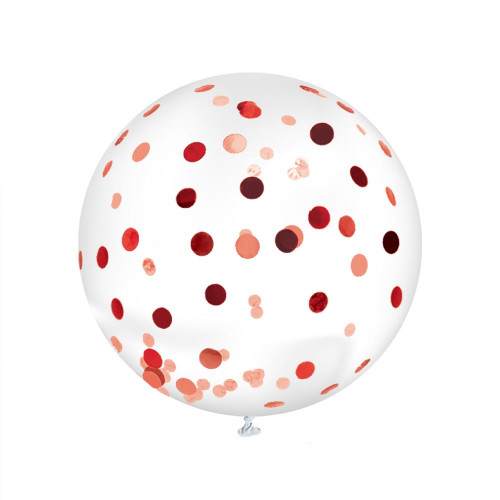 BALLON CONFETTIS GEANT 100CM ROUGE