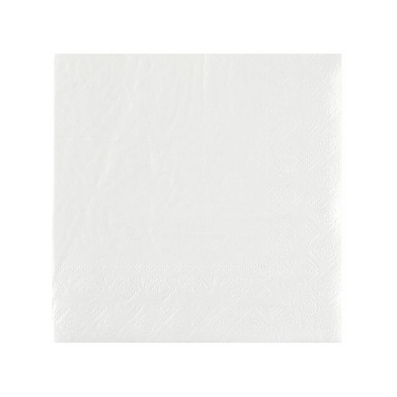 25 SERVIETTES CRYSTAL RAINBOW 33X33 2 PLIS BLANCHES