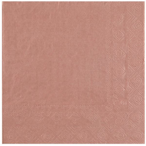 25 SERVIETTES CRYSTAL RAINBOW  33X33 2 PLIS ROSE GOLD