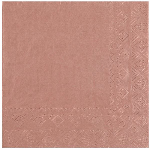 25 SERVIETTES CRYSTAL RAINBOW  33X33 2 PLIS ROSE GOLD