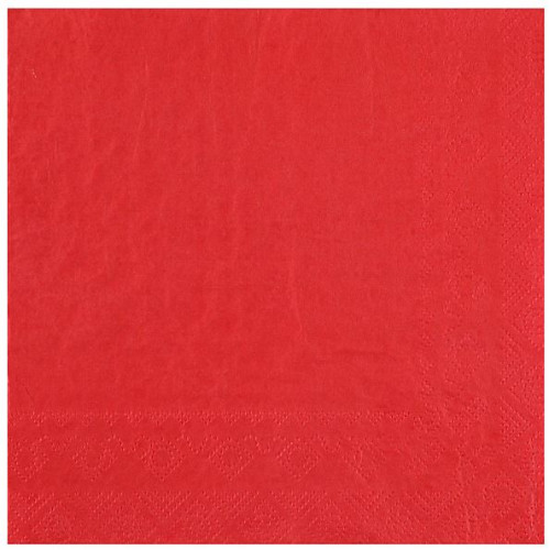 25 SERVIETTES CRYSTAL RAINBOW  33X33 2 PLIS ROUGE