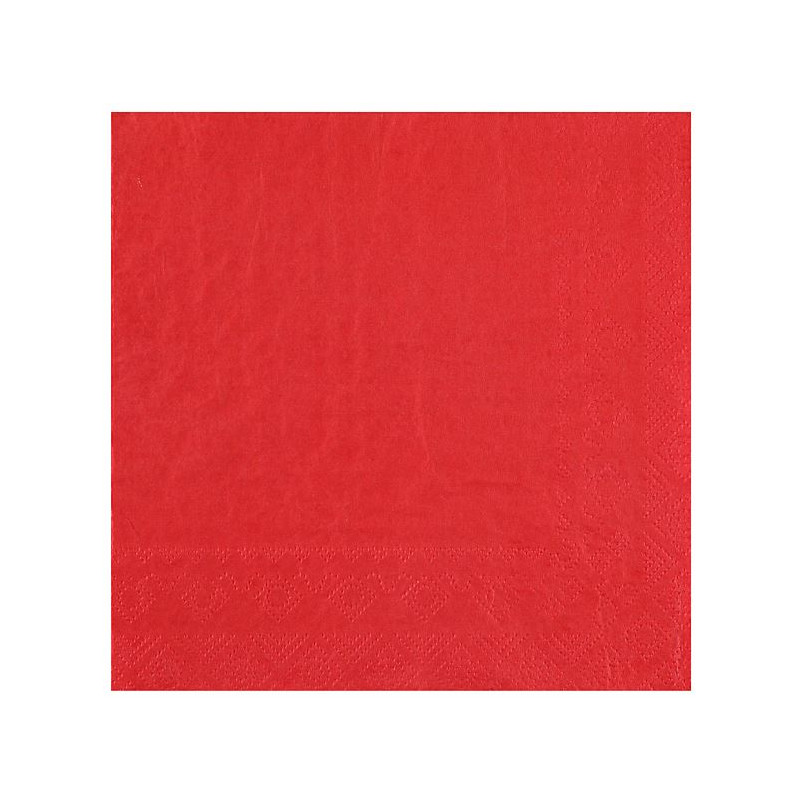 25 SERVIETTES CRYSTAL RAINBOW  33X33 2 PLIS ROUGE