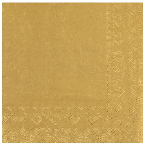 25 SERVIETTES  CRYSTAL RAINBOW  33X33CM 2 PLIS OR