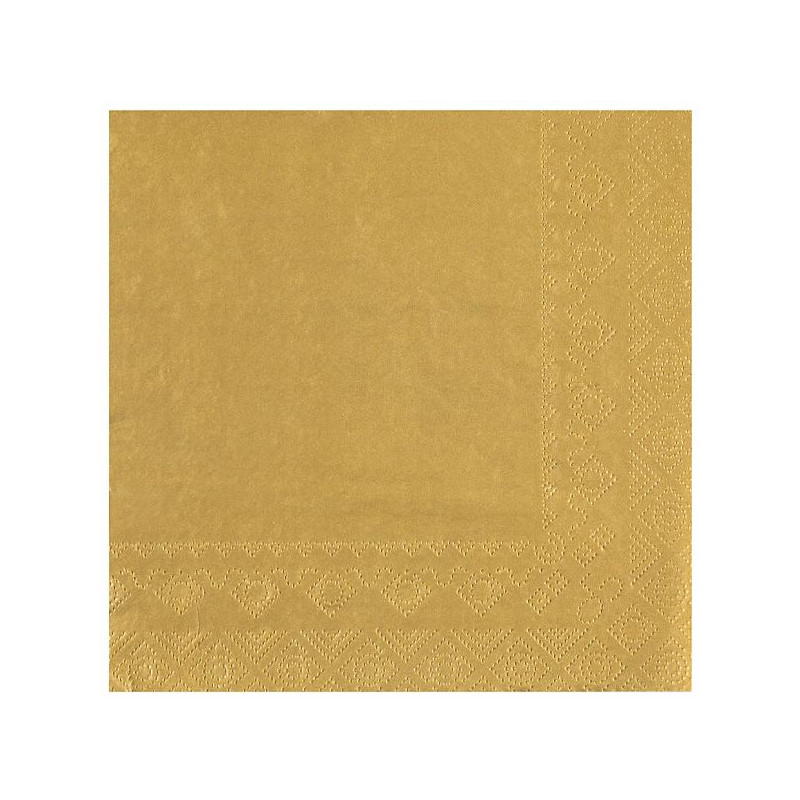 25 SERVIETTES  CRYSTAL RAINBOW  33X33CM 2 PLIS OR