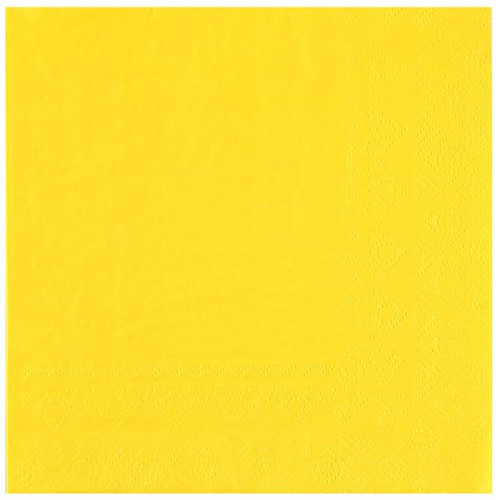 25 SERVIETTES CRYSTAL RAINBOW  33X33CM 2 PLIS JAUNE