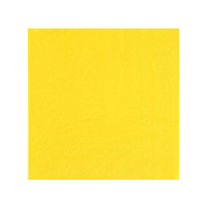 25 SERVIETTES CRYSTAL RAINBOW  33X33CM 2 PLIS JAUNE