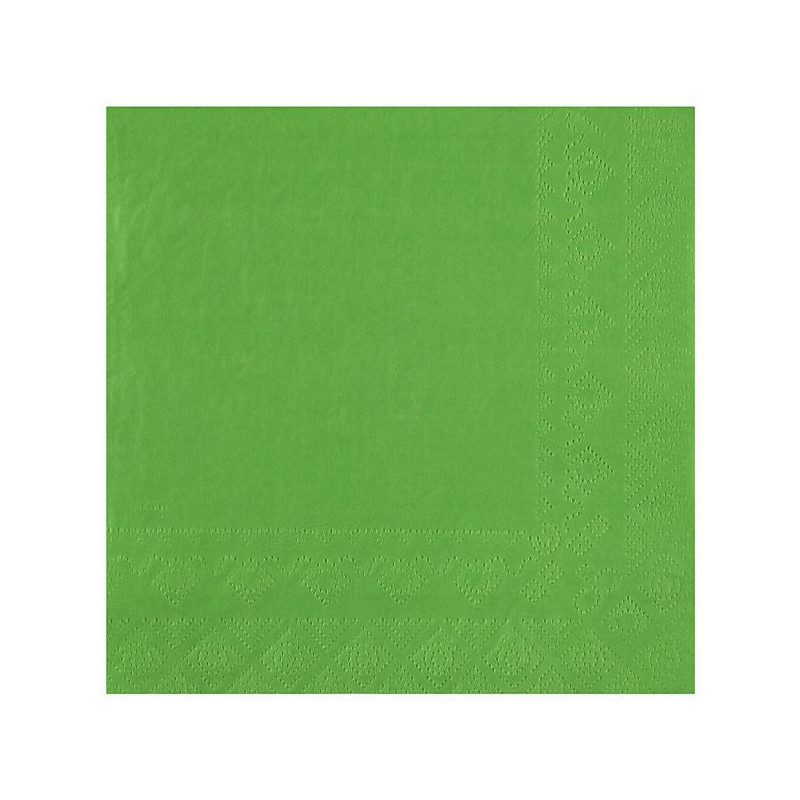 25 SERVIETTES CRYSTAL RAINBOW 33X33CM 2 PLIS VERT