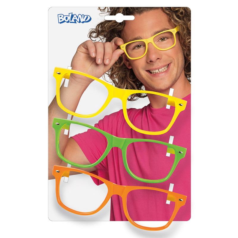 SET 3 LUNETTES PARTY FLUO