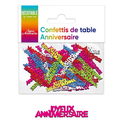 CONFETTIS TABLE JOYEUX ANNIV MULTICOLORE