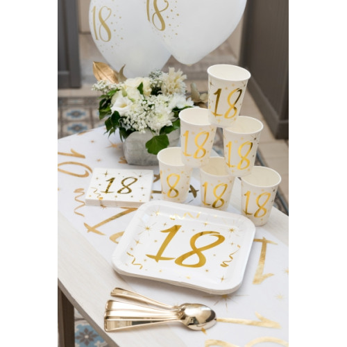 10 ASSIETTES 18 ANS OR BLANC