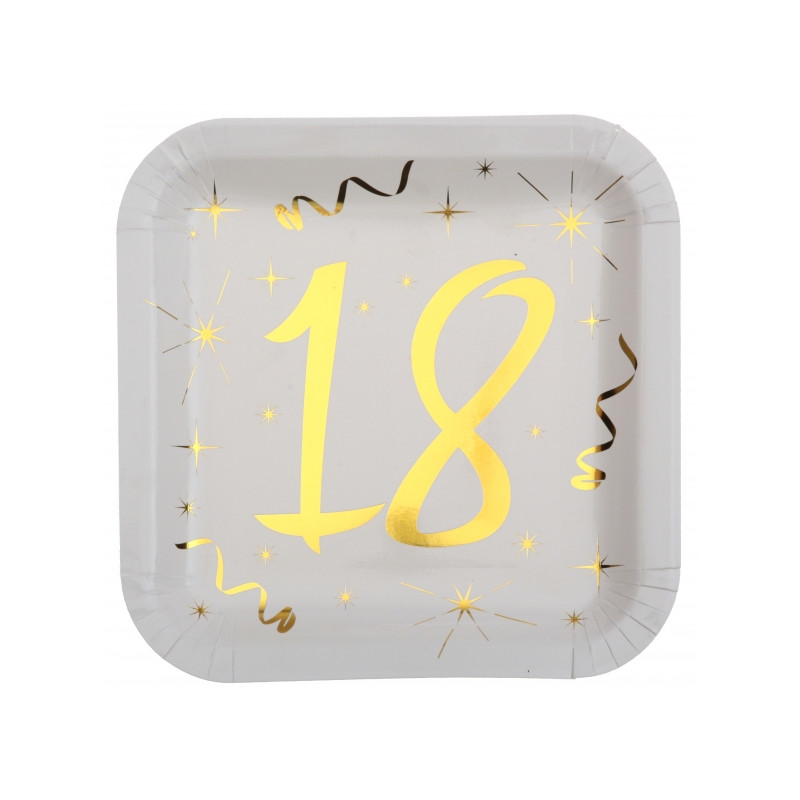 10 ASSIETTES 18 ANS OR BLANC