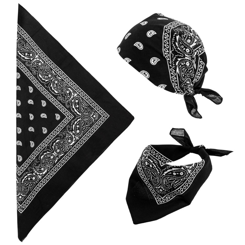 BANDANA 55X55CM NOIR