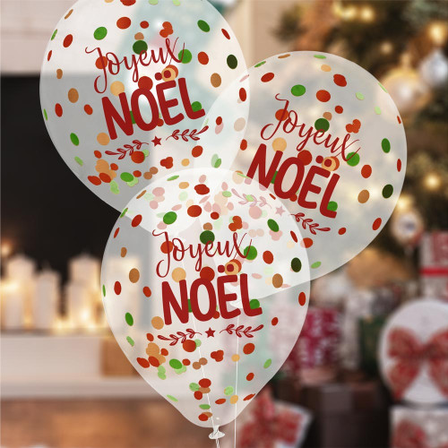 SACHET6 BALLONS CONFETTIS NOEL