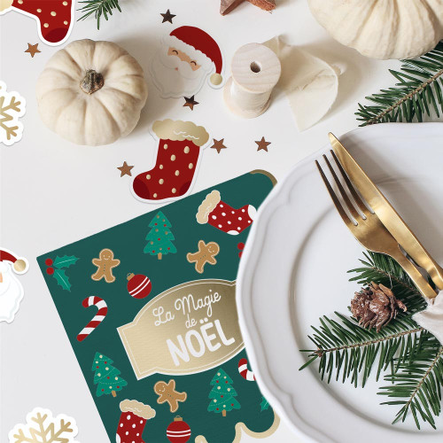 10 SERVIETTES &quot;MAGIE DE NOEL&quot;