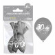 6 BALLONS METAL ARGENT 30 ANS