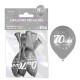 6 BALLONS METAL ARGENT 70 ANS