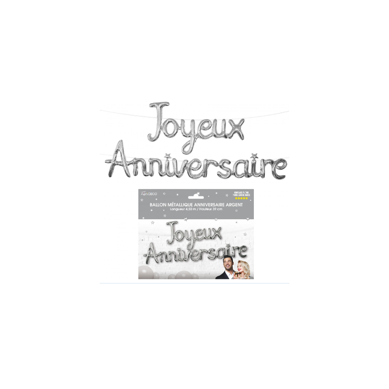 BALLON METAL. JOY.ANNIV.ARGENT