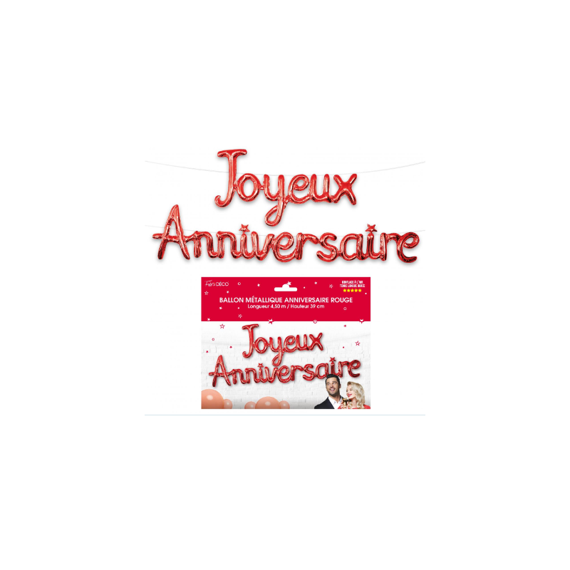 BALLON METAL. JOY.ANNIV.ROUGE