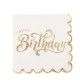 16 SERVIETTES H.BIRTHDAY OR/BLANC