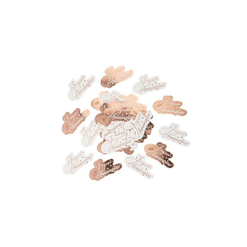 100 CONFETTIS JA ROSE GOLD/BLANC