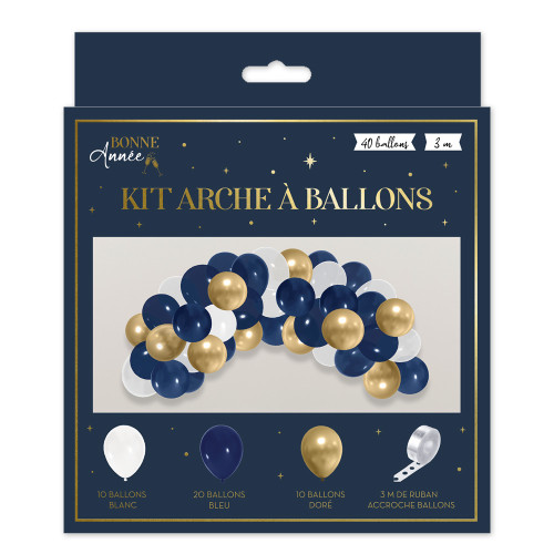 KIT ARCHE A BALLONS BLEU/DORE