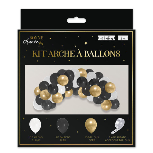 KIT ARCHE A BALLONS NOIR/DORE