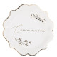 8 ASSIETTES COMMUNION BLANC/OR DIAMETRE 23CM