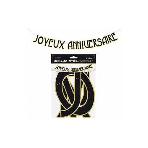 GUIRLANDE LETTRES JOYEUX ANNIVERSAIRE ART DECO