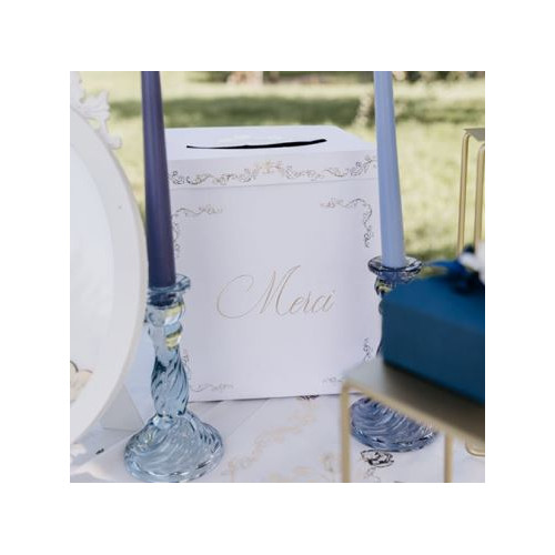 URNE MERCI VINTAGE CARTON BLANC