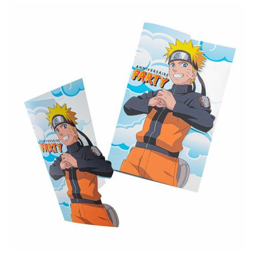 8 CARTONS INVITATION ANNIVERSAIRE NARUTO