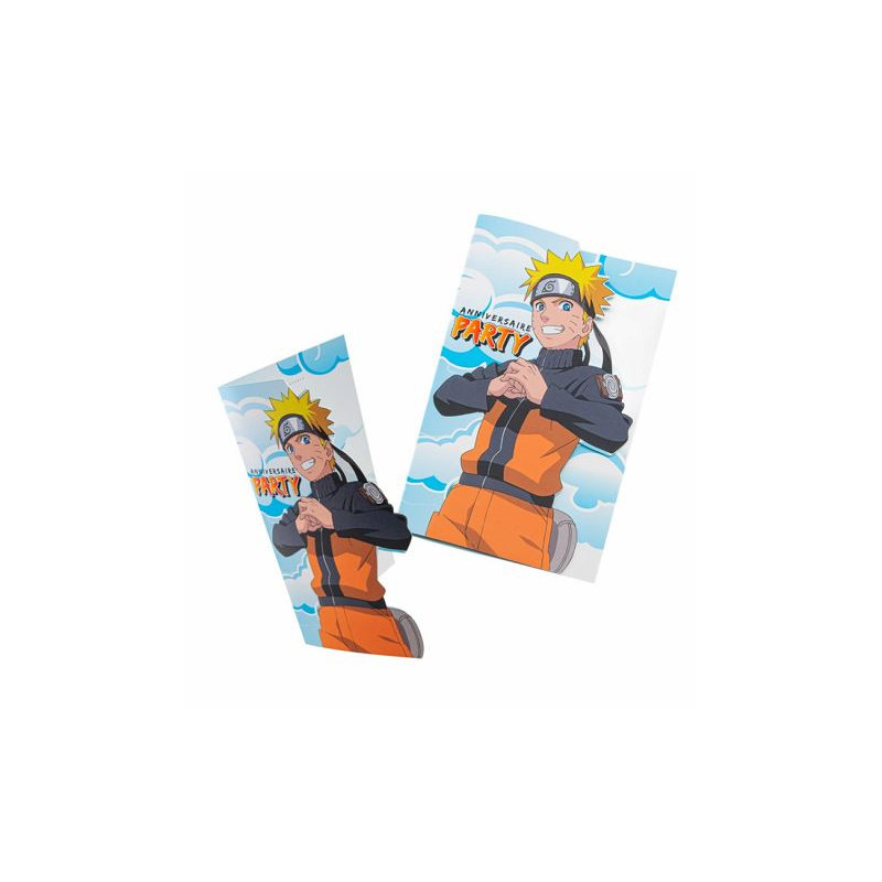 8 CARTONS INVITATION ANNIVERSAIRE NARUTO