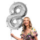 BALLON CHIFFRE 8 ARGENT 86CM